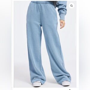 Good American Light Blue wide leg sweats
